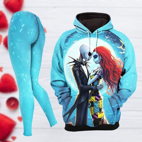 Jack And Sally Hoodie Leggings, Intermational Women's Day Gift, Mother's Day Gift, Gift For Women