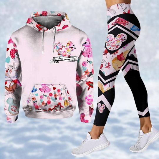 Personalized Love Mouse Ears Hoodie And Legging,Intermational Women's Day Gift, Mother's Day Gift, Gift For Women