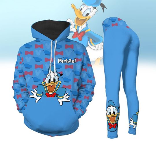 Donald Duck Hoodie Legging, Personalized Gift For Mom, Intermational Women's Day Gift, Mother's Day Gift, Gift For Women