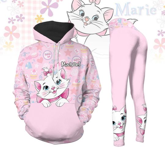 Disney Marie Cat Hoodie Legging, Intermational Women's Day Gift, Mother's Day Gift, Gift For Women