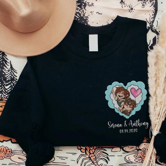 Embroidered Custom Name Carl And Ellie Sweatshirt, Valentine's Day Gift