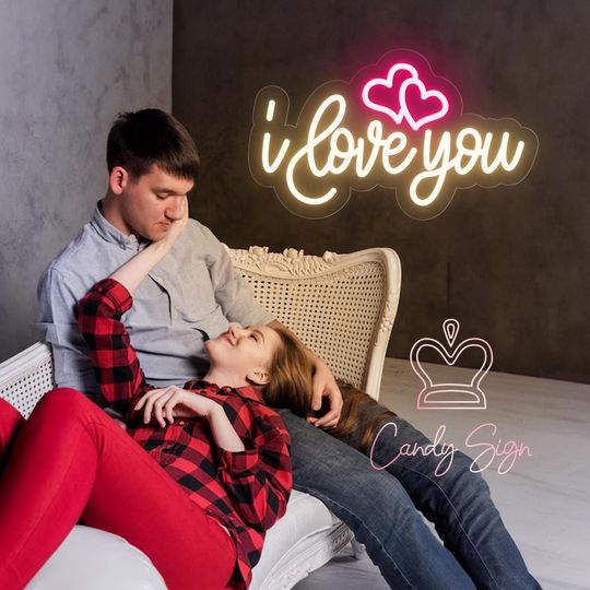 I Love You Neon Sign, Valentine's Day Wall Art, Home Bedroom Wall Decor, Valentine's Day Gifts, Gifts For Lover