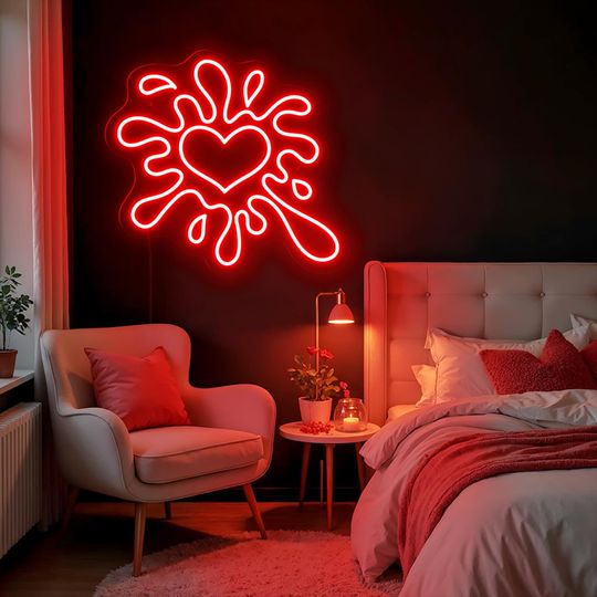 Valentine Heart Neon Sign Valentines Day Gift for Her Valentine Decor