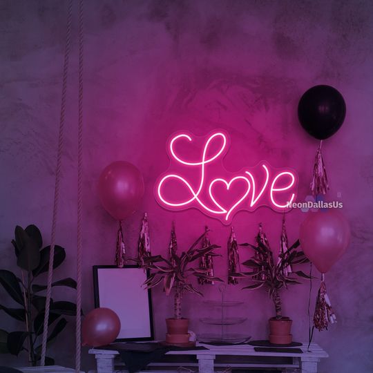 Love Neon Sign Valentines Neon Sign Heart Neon Sign Valentines Decor