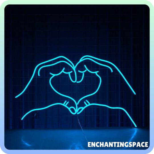 Hand Heart Neon Sign, Hand Heart Valentine Led Sign