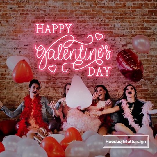 Happy Galentine's Day Neon Sign, Valentinw Gift, Home Decor