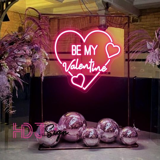 Be My Valentine Neon Sign, Valentinw Gift, Home Decor