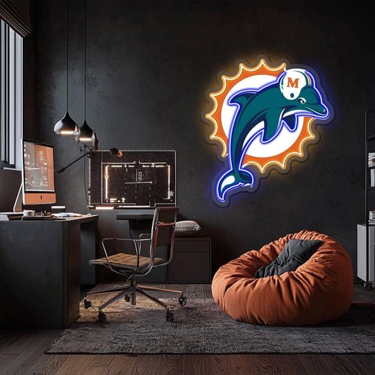 Miami Dolphins Neon Sign | Football Lovers Gift | Gift For Him