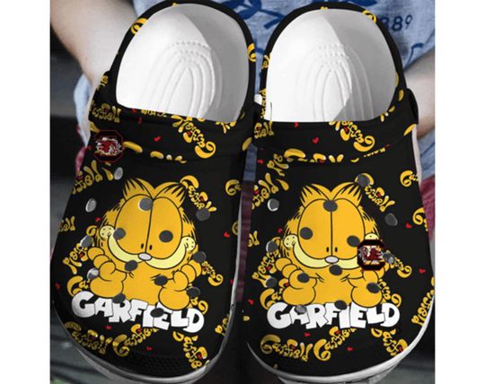Cute Garfield Cat Crocs Clogs, Garfield Cartoon Crocs, Cartoon Crocs, Garfield Clogs For Adult, Kid.