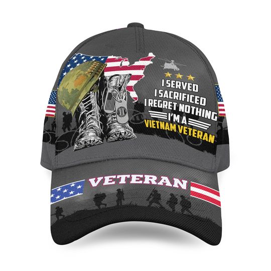 Vietnam Veteran Hats For Men Proudly Serve Military Hat For Men Veterans Day Gift Ideas Eagle Crest Military Hats Cap