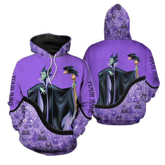 Custom Name Maleficent Mouse Hoodie And Leggings Suit Women's Disney Hoodie Yoga Pants Fashion Tracksuit Set