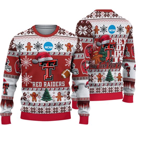Texas Tech Red Raiders Football They Not Like Us Christmas Ugly Sweater