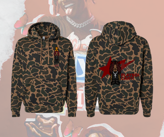 Old School Camo  Playboi Carti  Hoodie, Hype Beast Pullover Hoodie , Retro Comic Rap Hiphop, Music Song Lyrics Fan Gift Unisex  Hoodie