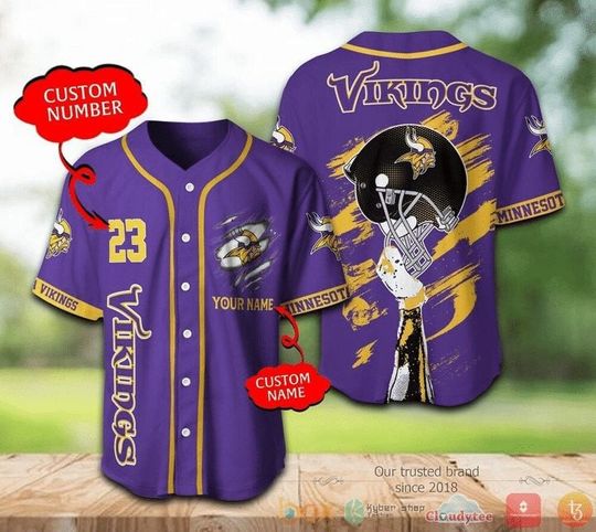 Personalized Minnesota Baseball Jersey, Vikings Football Baseball Jersey, Game day Football