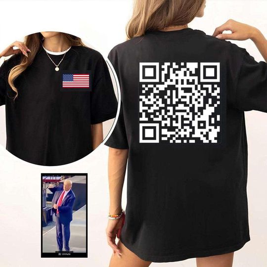 Trump Dance QR Code T-Shirt, Trump Dance YMCA Qr Code Shirt, Trump Dance Prank Shirt, Trump MAGA Election 2024