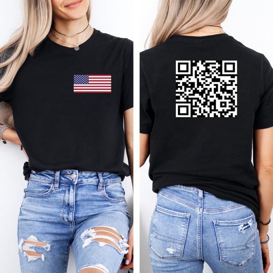 Trump Sleigh Ride Dance QR Code Shirt, Trump Dance Shirt, Trump Dance Prank Shirt Back Print, Republican Tee Trump