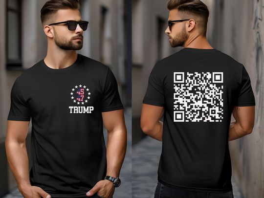 Viral Trump Dance YMCA QR Code Shirt, Trump Dance Prank Shirt, Auto Play WITH Sound, Funny President Trump Shirt, Gift for Trump Supporters