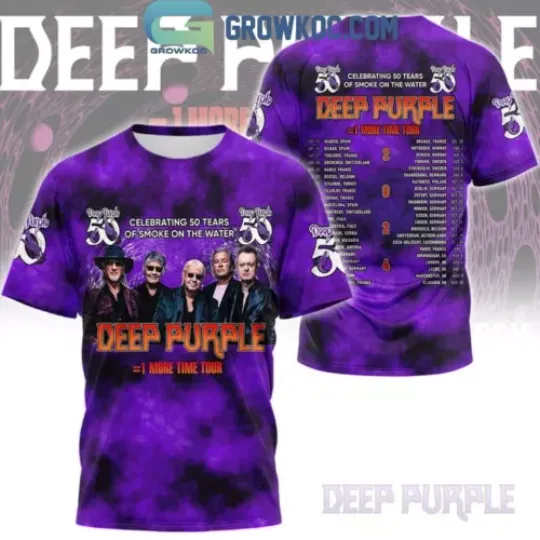 Deep Purple One More Time Tour 50 Years Celebrating T Shirt 3D