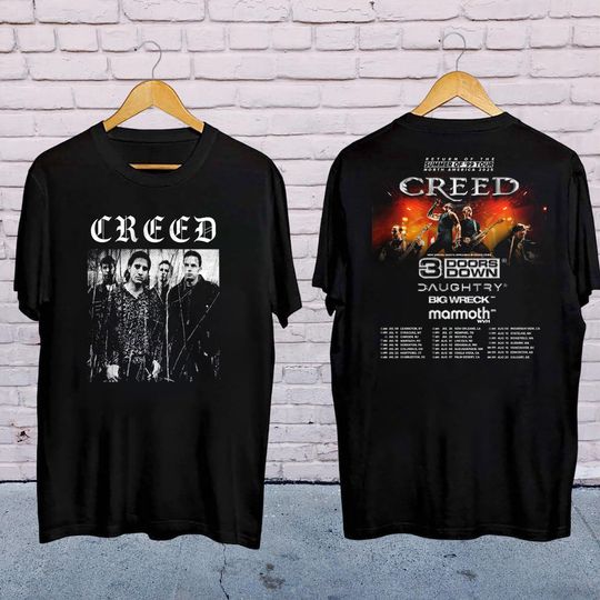 Discover Creed Band Summer of 99 Tour 2025 Tour Shirt, Creed Band Fan Gift, Creed 2025 Concert Merch, Rock Band Creed 90s Vintage Shirt, Creed Shirt