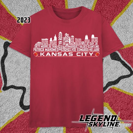 Kansas City Football Team 23 Player Roster, Kansas City Skyline shirt