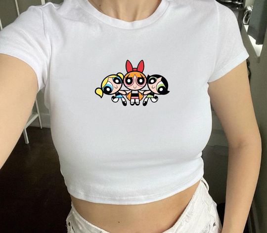 Cute Powerpuff Girls Baby Tee, Animation Character Baby Tee, Girl Power Baby Tee, Hero Girl Gift Baby Tee, Powerpuff Girls Baby Tee, Y2K