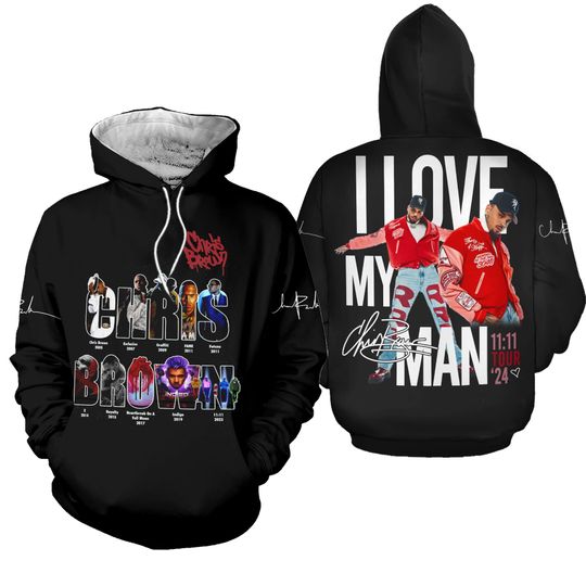 Chris Brown I Love My Man Tour 2024 3D Hoodie