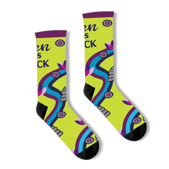 Zen as F**k Women's Crew Socks |  Inappropriate Swear Word Socks | Funny Curse Words Socks | Profanity Socks