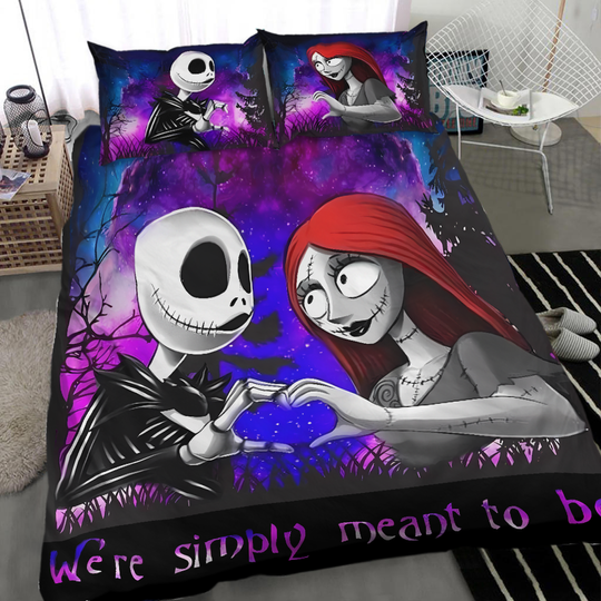 Jack Skellington & Sally We're Simply Meant To Be Disney Bedding Set