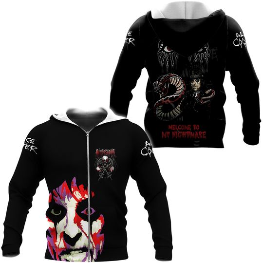 Rob Zombie and Alice Cooper Freaks on Parade Tour Zip 3D Hoodie