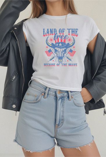 4th of July Baby Tee Coquette Baby Tee July 4th Crop Top Merica Shirt Memorial Day Shirt Y2K Baby Tee Downtown Girl USA Flag Baby Tee