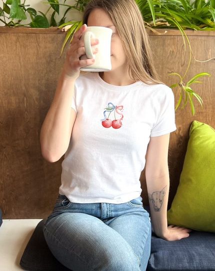 Coquette Baby Tee, 4th of July Baby Tee, Merica Shirt, Memorial Day Shirt, Coquette Clothing, Y2K Baby Tee, Downtown Girl, USA Flag Baby Tee