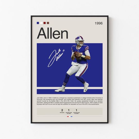 Josh Allen Poster, Buffalo Bills Poster, football Poster, Sports Poster