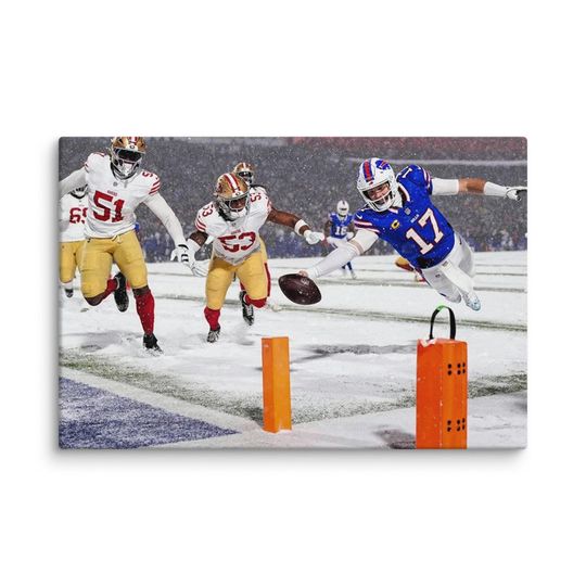 Josh Allen Inspired Diving Touchdown Poster