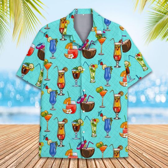 Tropical Cocktail Hawaiian Shirt, Drink Hawaiian Shirt