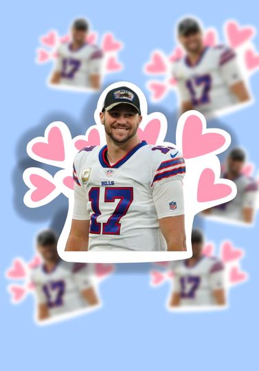 Josh Allen Sticker, In My Football Era Merch, Buffalo Bills Sticker, Funny Bills Mafia football Crush sticker, I heart Josh Allen, I love Allen