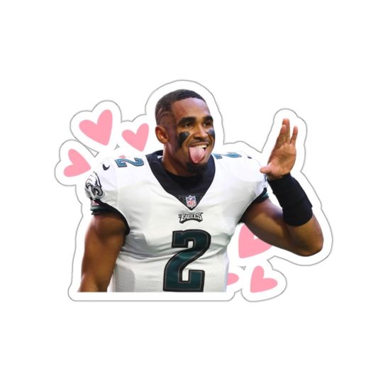 Jalen Hurts Sticker, Hurts So Good Merch, Philadelphia Eagles Sticker, Funny Eagles football Crush sticker, I heart Jalen Hurts