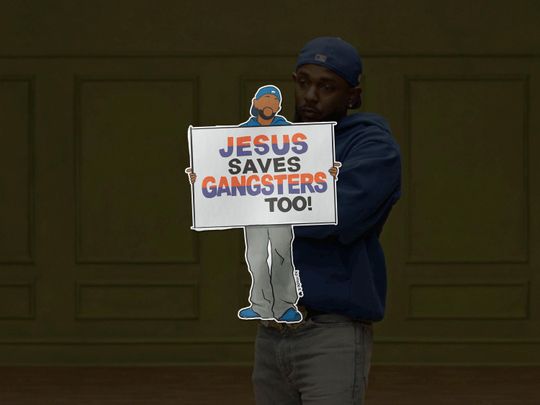 Kendrick Lamar - Squabble Up "Jesus Saves Gangsters Too" Sticker