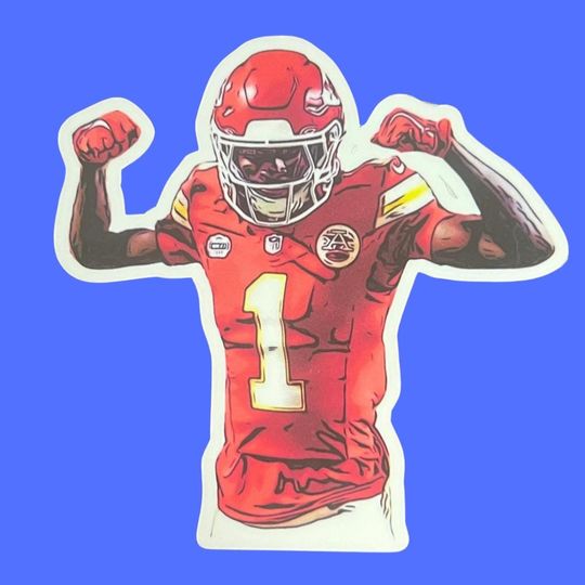 Xavier Worthy Sticker, Kansas City Chiefs, KC Chiefs