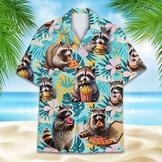 Raccoon Eating Hawaiian Shirt, Raccoon Hawaiian Shirt
