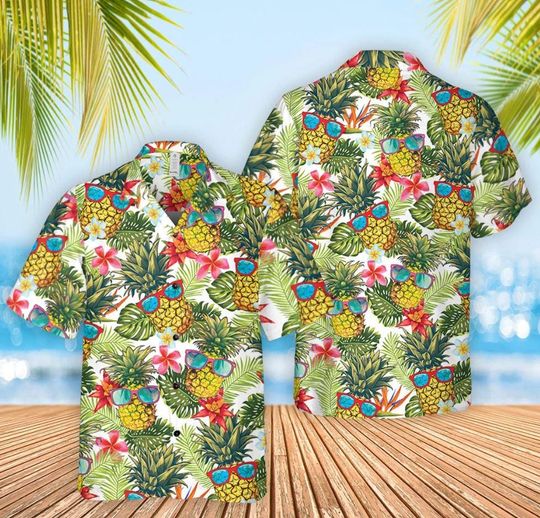 Pineapple Tropical Hawaiian Shirt, Summer Hawaiian Shirt