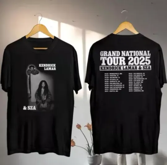 Kendrick Lamar 2025 Grand National Tour T-Shirt, Kendrick Lamar & SZA Concert
