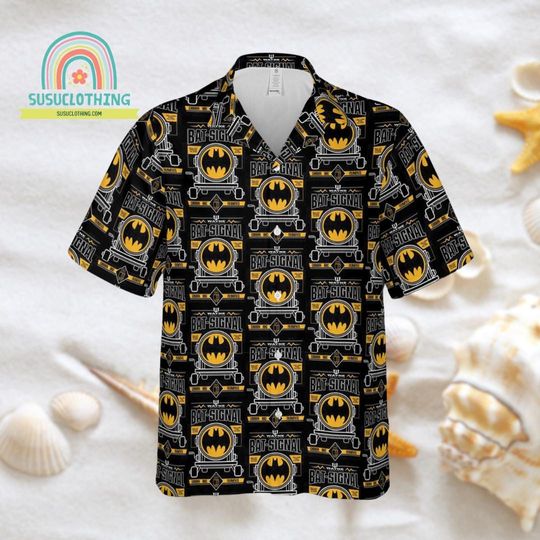 Vintage Batman Hawaiian Shirt, Hawaiian Shirt, Beach Summer Hawaiian Shirt, Batman Hawaiian Shirt
