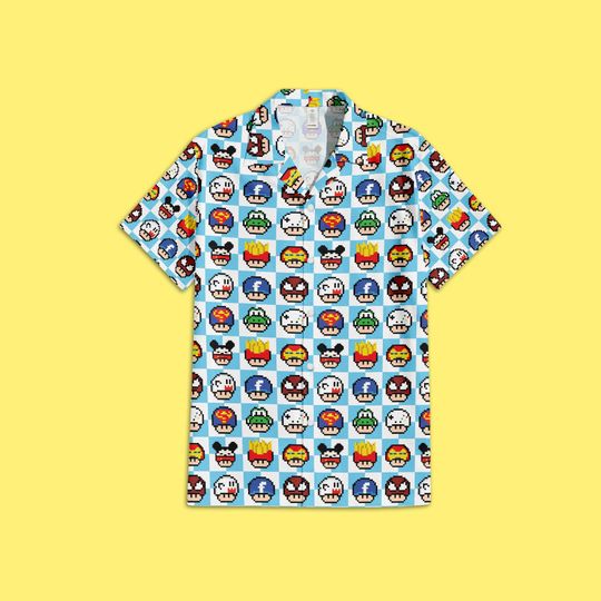 All in one Toad Pixel Art Shirt, Toad in Multiverse Hawaiian Shirt