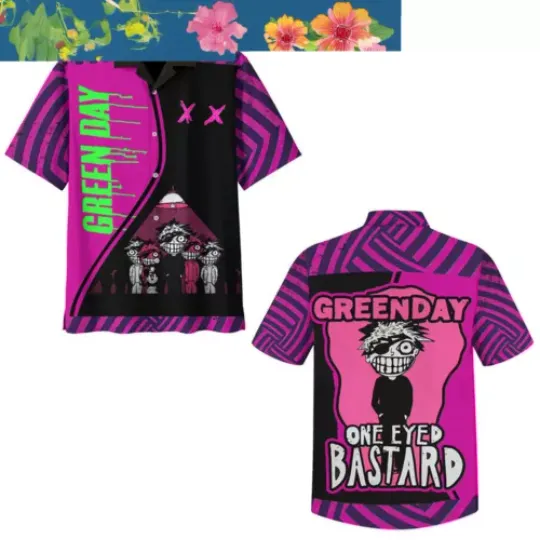 Green Day One Eyed Bastard Fan Hawaiian Shirt