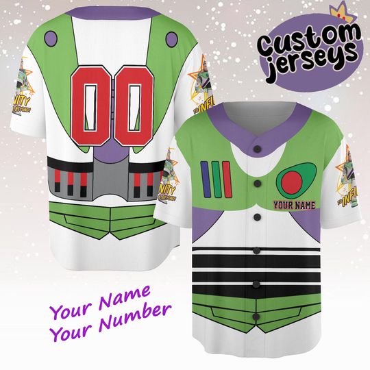 Personalize Buzz Lightyear Space Custom Custom Kids, Youth, Adult 3D All Over Print Baseball Jersey Sports Outfits Gifts For Fans Disney
