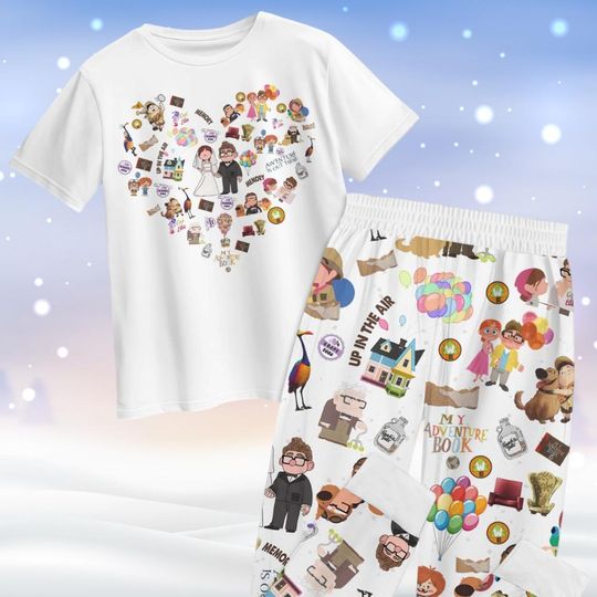 Carl And Ellie Up Movie Pajamas Set, Disney Up Holiday Pajamas, Disney Couple Pajamas Shirt, Valentine Gift Shirt