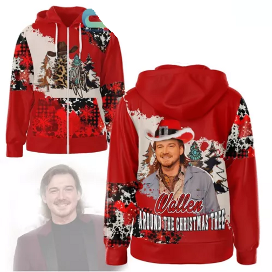Wallen Western Around The Christmas Tree Hoodie Zip