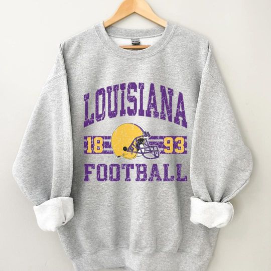 Vintage Louisiana Football Stadium Crewneck Sweatshirt, Louisiana Shirt, Retro Louisiana Crewneck, University Football Fan Gift