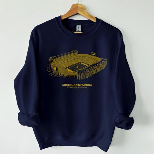 Vintage MI Football Stadium Sweatshirt Crewneck, MI Shirt, Retro MI Sweatshirt, University Football Fan Gift Sweatshirt