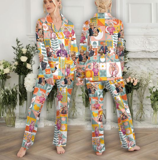 Make Easter Great Again Funny Trump Easter Pajamas, Cool Trump Easter Costume, Trump Easter Egg Pajamas Women, Easter Theme Gift